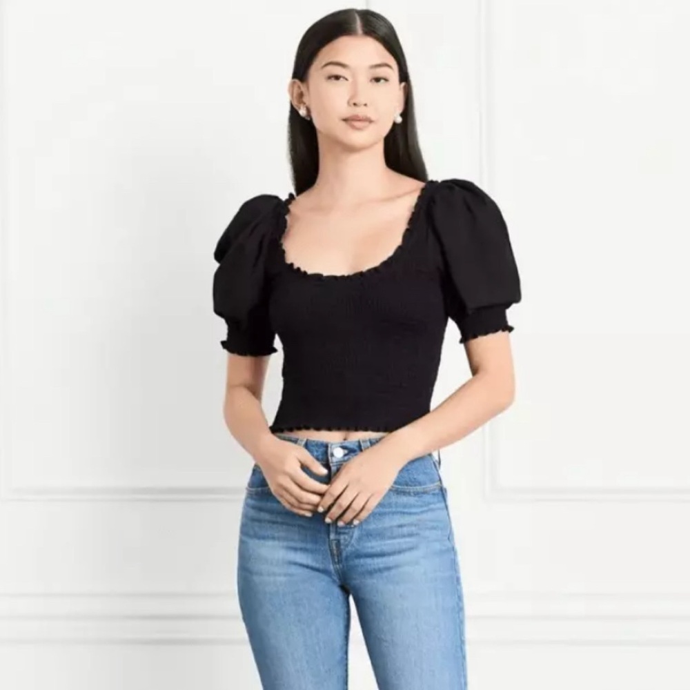 NWT Aiko Hillhouse Home Small Puff Sleeve Top